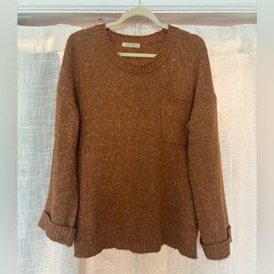 12th Tribe Rust Orange Knit Sweater